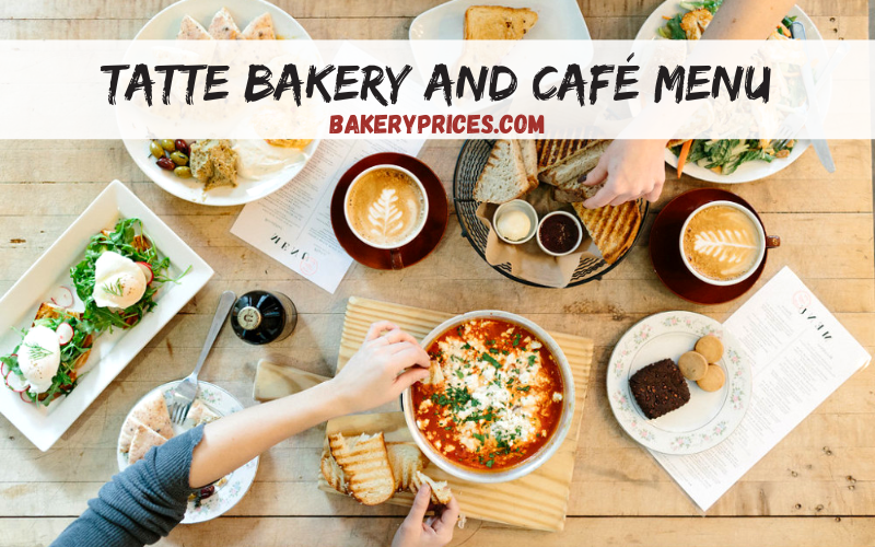 Tatte Bakery and cafe menu